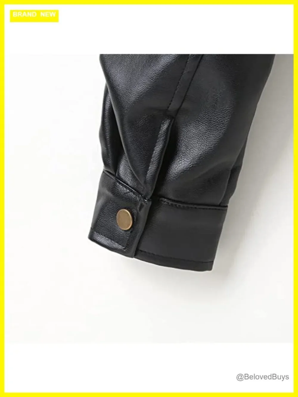 Toddler Girls PU Faux Leather Motorcycle Jacket Crop Top Outerwear